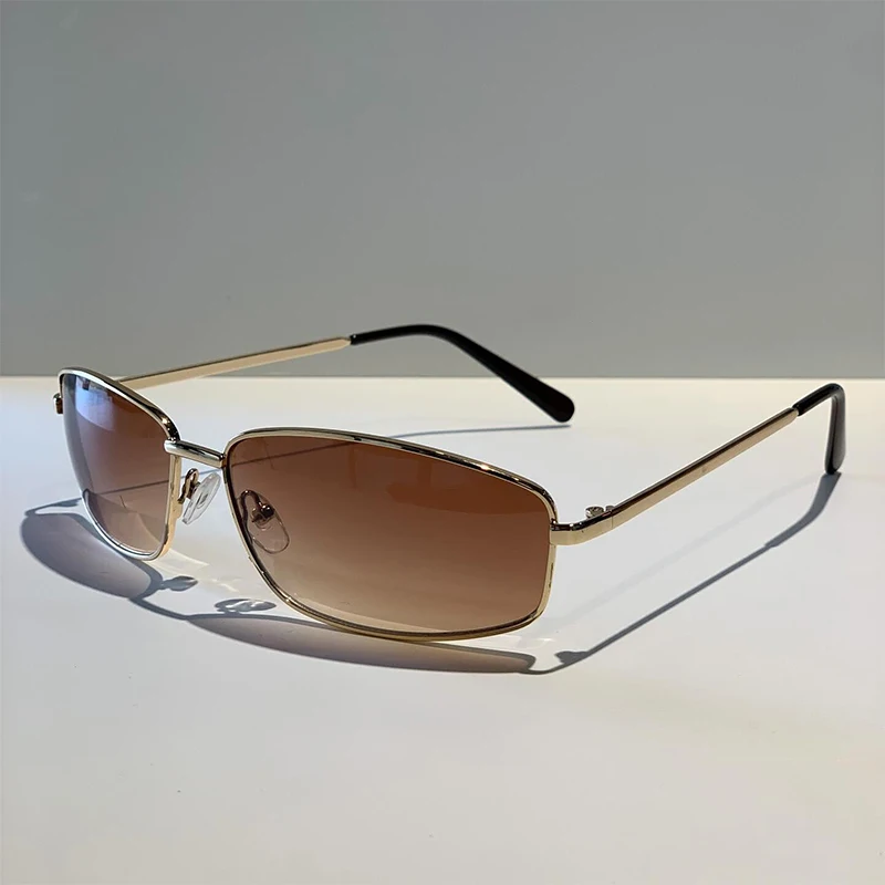 Women's y2k Sunglasses New Glasses  Stylish Gradient Lens Outdoor Shades Trendy Luxury Brand Design Metal Frame Eyewear Goggles
