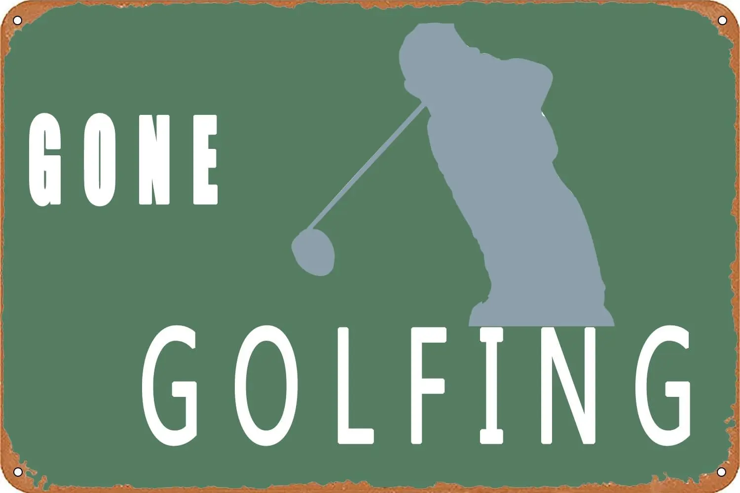 Gone Golfing Funny Golf Ball Metal Tin Sign Wall Decor for Golfer Country Club Cave Bar Gift 12X8