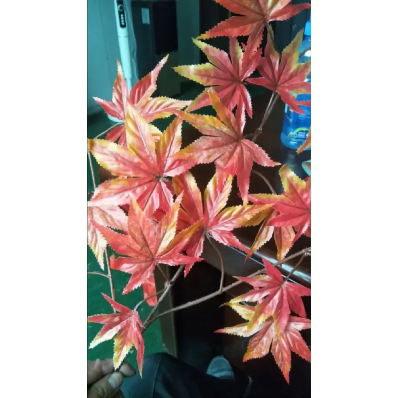 Fake Artificial Red Maple Tree with Maple Leaves Large Artificial Plants for Indoor Outdoor Decor - view 3