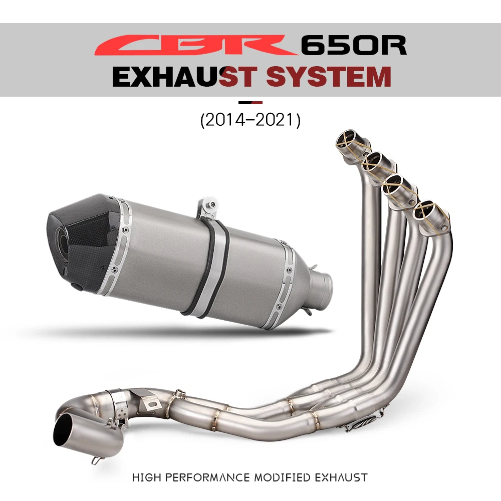 For CBR650R CBR650F (2014-2021 model year) motorcycle stainless steel front end CBR650 exhaust single oxygen sensor front system