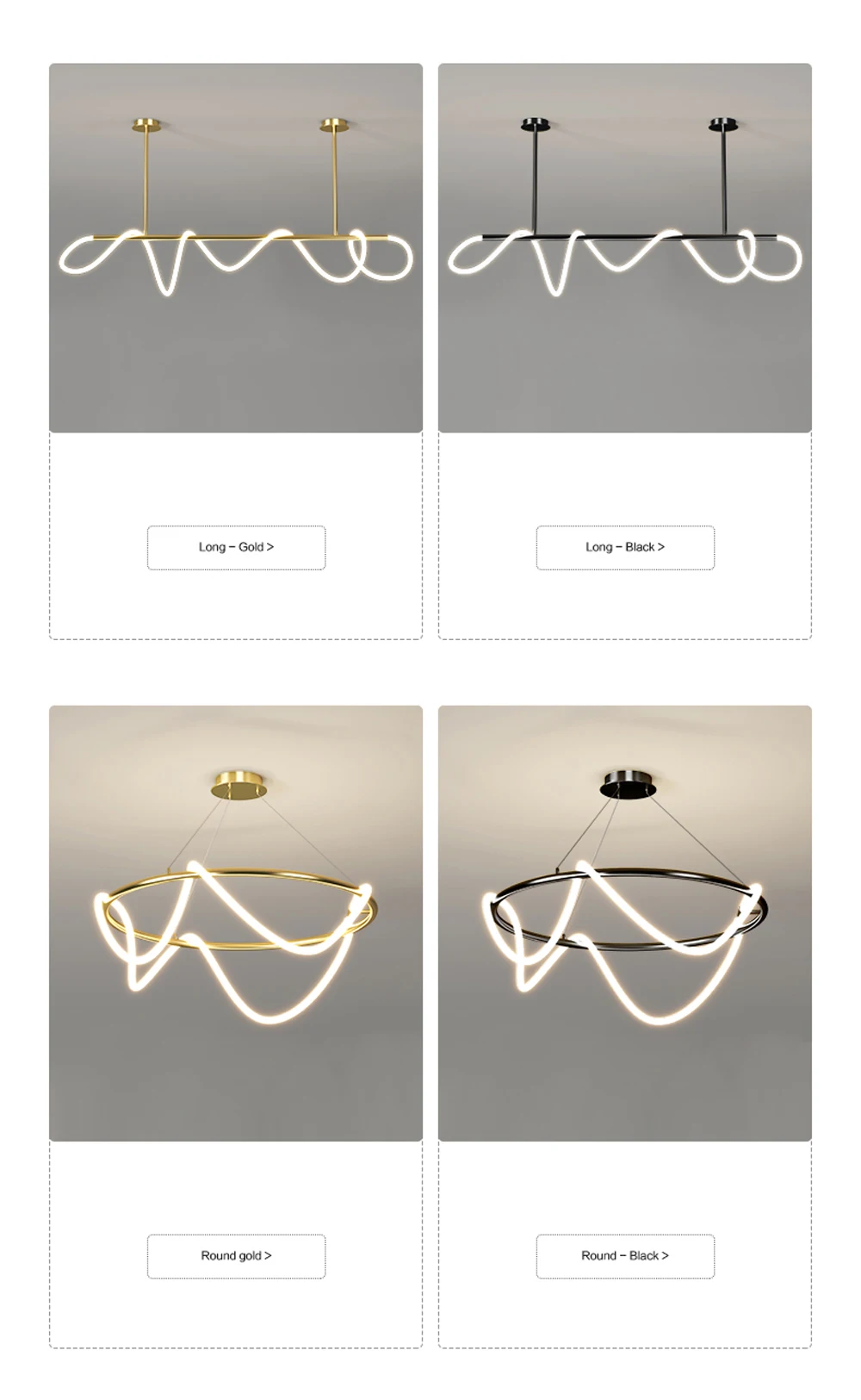 Black White Chrome Golden Chandeliers