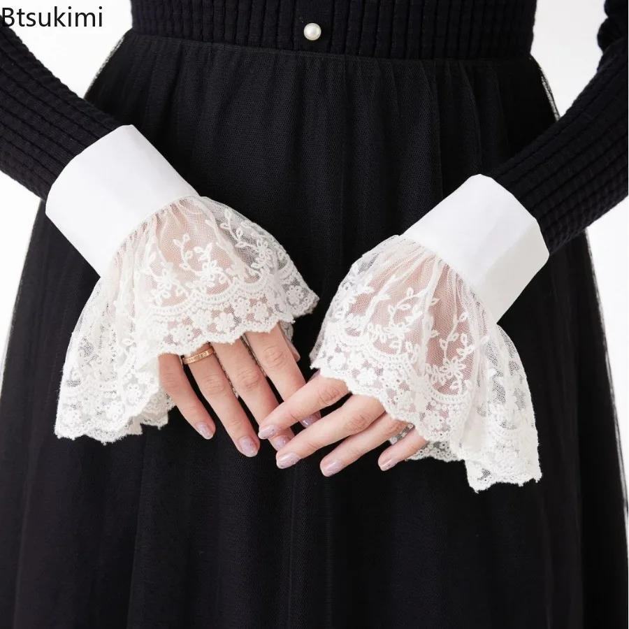High Quality Lace Cuffs White Detachable Fake Sleeves Wedding Bridal Gowns Sweater Cuff Halloween Costume Cosplay Accessories