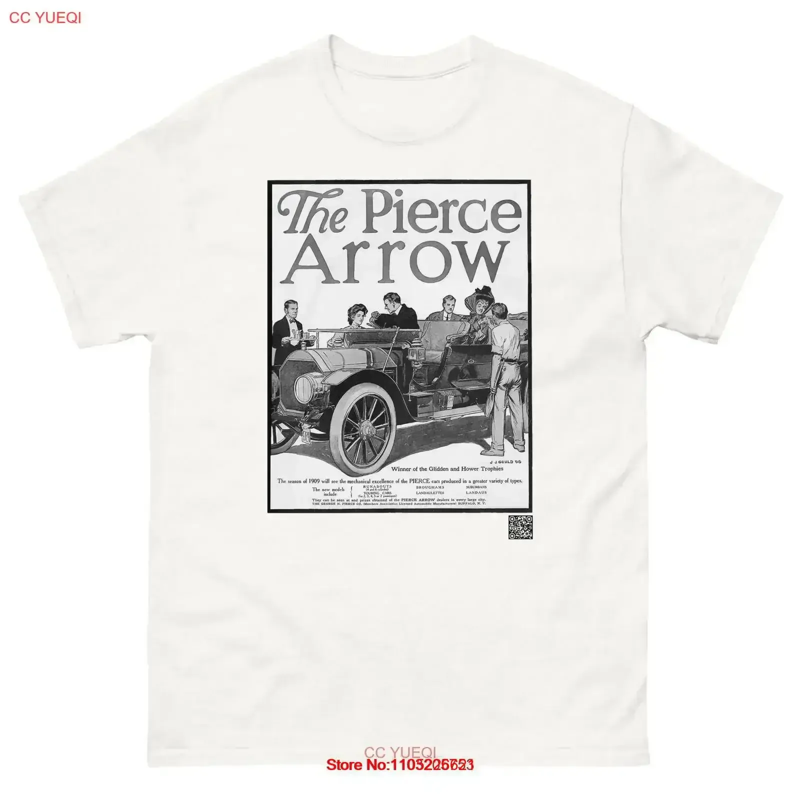 Pierce Arrow Cars 1908 Vintage Advertisment T Shirt Washed streetwear Slightly graphic designer clothes Breathable vintage