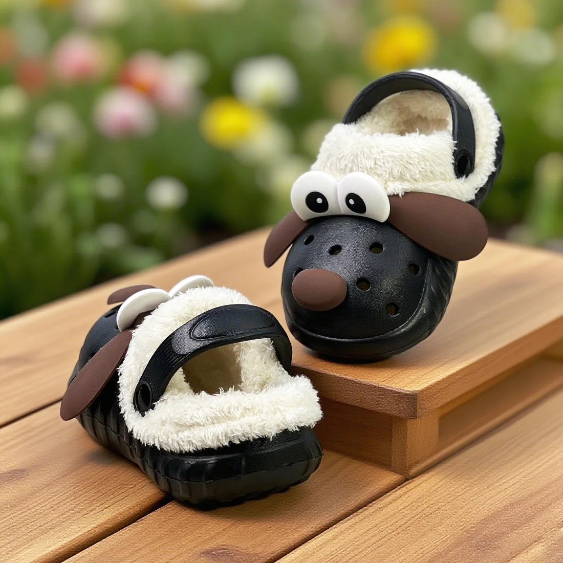 Nuove scarpe di cotone autunnali e invernali, scarpe di cotone per cani con orecchie grandi, pantofole di cotone con isolamento felpato, scarpe con suola morbida