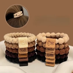 New High Elastic Durable Rubber Band Female Simple High Ponytail Hair Rope Head Rope High-grade Sense Hair Rope 5 Pieces A Set