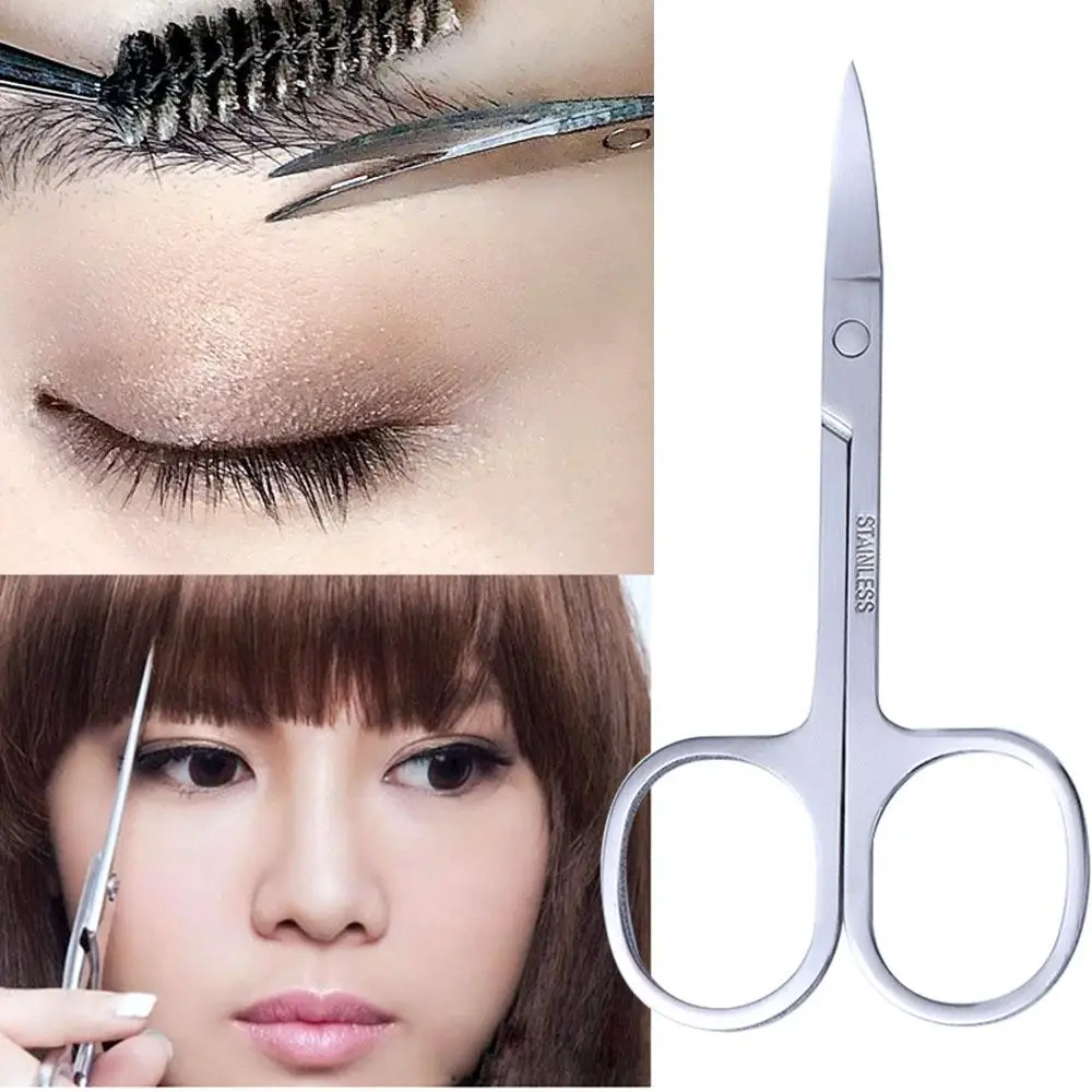 Silver Stainless Steel Beauty Tool Makeup Scissors Face Hair Removal Nose Trimmer Eyebrow Scissors