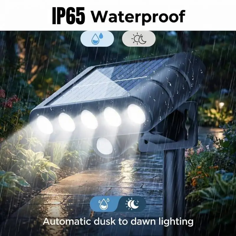 

4Pcs Solar LED Wall Lights Outdoor Waterproof Motion Sensor Decorative Garden Fence Lamp Auto On Off For Patio Yard Pathway