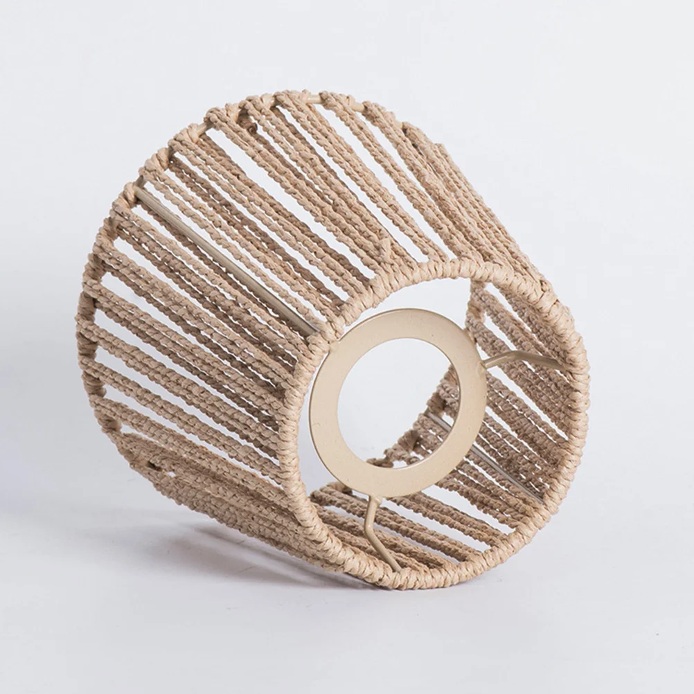 

Light Rope Lampshade Pendant Lights Retro Style Zen Khaki Paper Cover for Chandelier