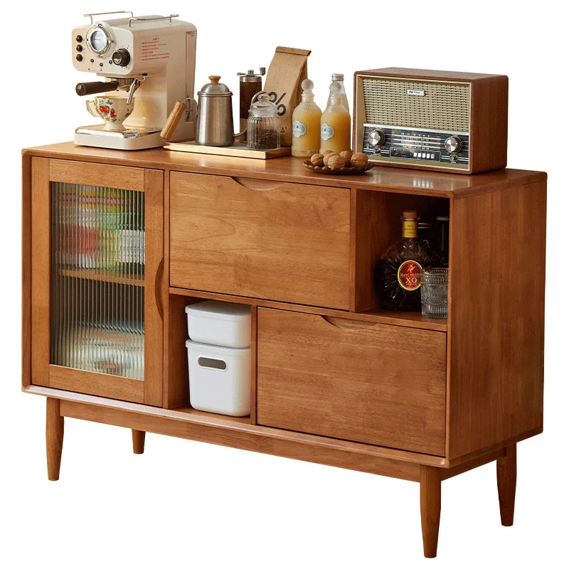 

Solid wood dining side cabinet Simple wine cabinet Household Kitchen locker Storage Living room Low