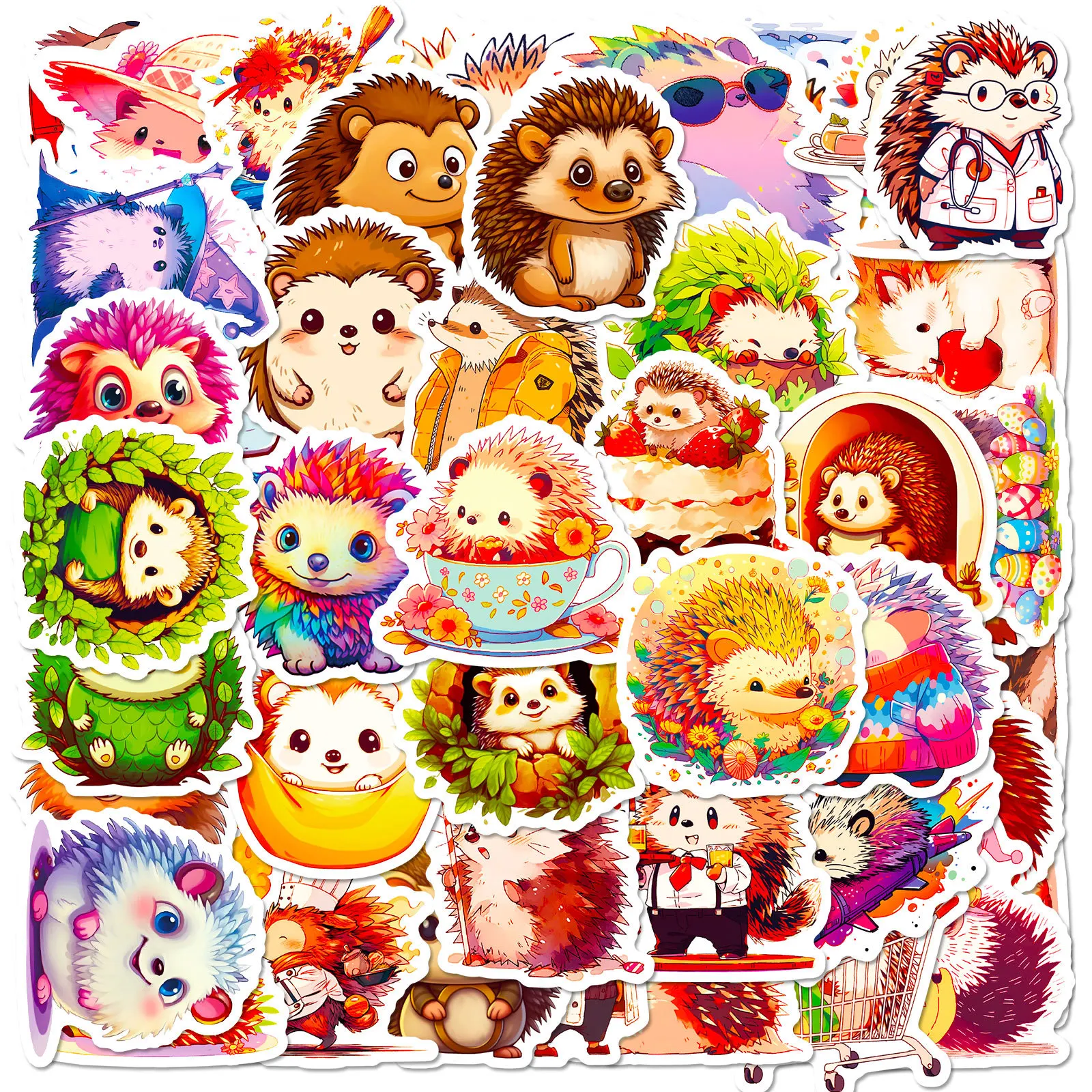 M514 50pcs Little Hedgehog Stickers Refrigerator Wall Sticker Graffiti waterproof Suitcase Laptop Decoration Stickers