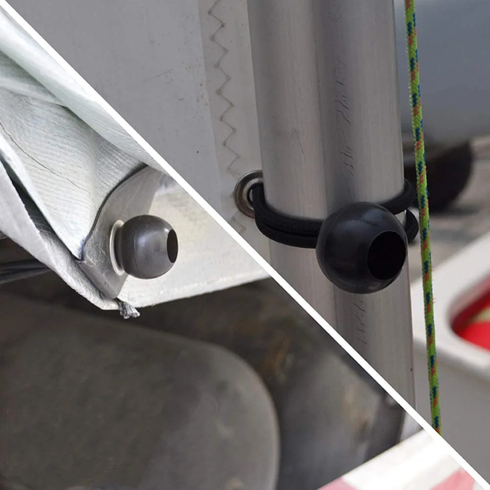 AA41T 30 قطعة حبل بنجي مع كرات ربطات عنق مرنة بنجي تبديل ربطات عنق للسرادق، لافتات الخيام، أقطاب العلم، قماش القنب #5