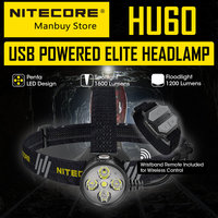 NITECORE HU60 E-focus Zoom Led Head Lamp wireless Remote 1600 lumen Industrial Floodlight Adventure headlights biking Spotlight