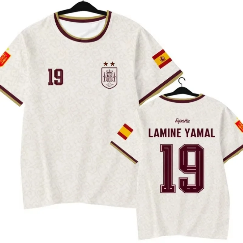 Men's Quick Drying Football Shirt 2026 Spanish Team Yamal Player Edition Family Kids Tees 3D Matching Design Comfortable T-shirt