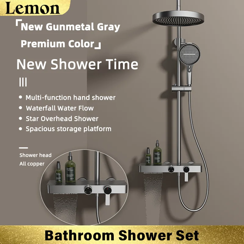 

Bathroom Fashion Shower Shower Set, Multi-functional Water Outlet, Knob Type Adjustment, Ceramic Valve Core