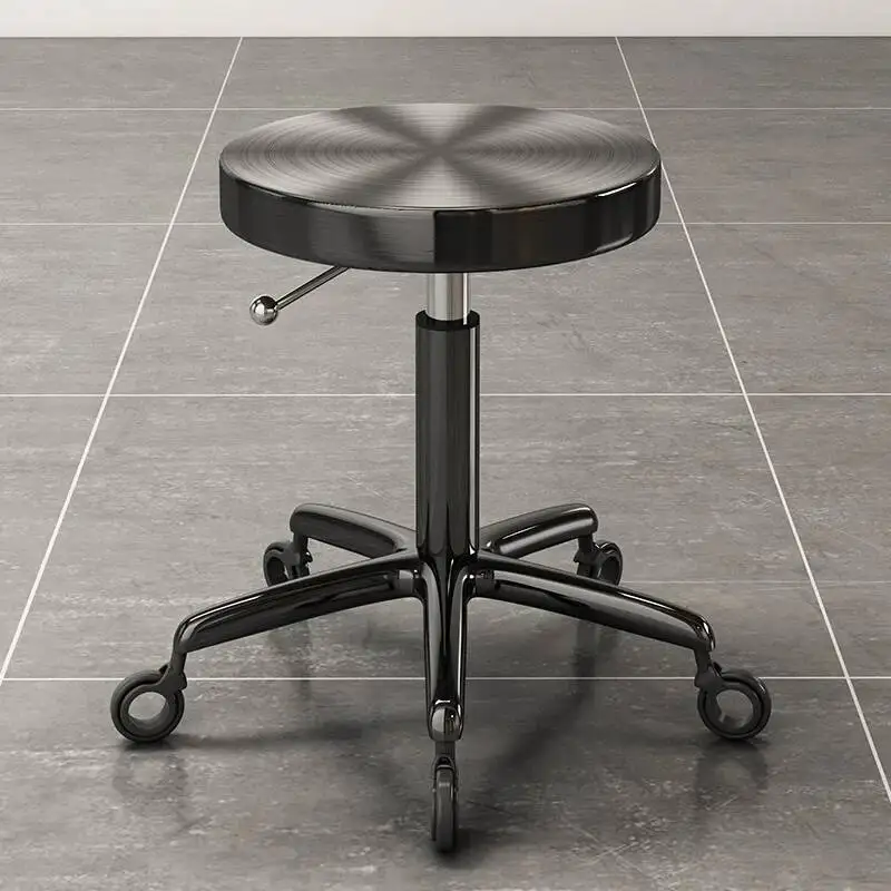 Steel Beauty Salon Dedicated Stool Barber Shop Stool Pulley Lifting Barber Chairs Nail Makeup 의자 Stainless Hair Salon Furniture