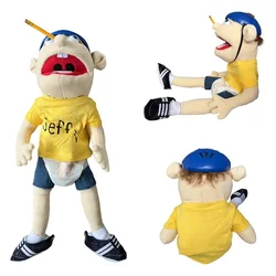 60cm Jeffy Hand Puppet Cartoon Plushie Toy Stuffed Doll Soft Figurine Sleeping Pillow Educational Playhouse Fans Birthday Gift