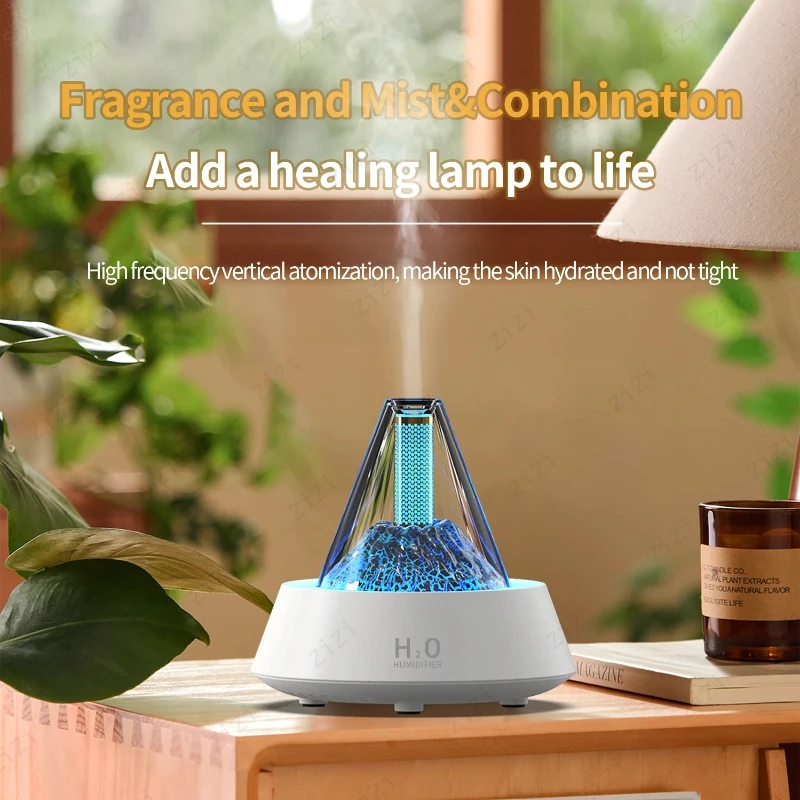 Colorful Lighting Simulation Volcanic Lava Aromatherapy Machine USB Ultrasonic Automatic Humidification Aromatherapy Machine