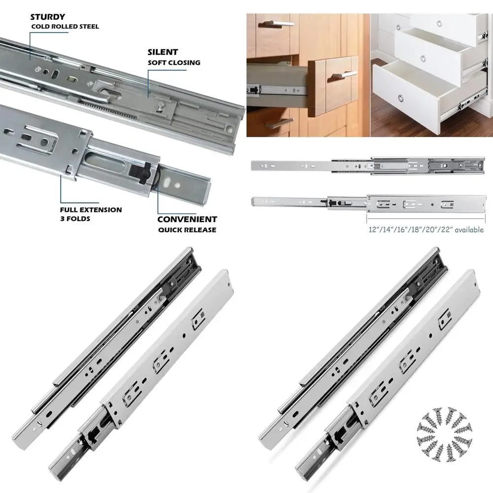

14-дюймовый, 100 фунтов. Гидравлические направляющие полного выдвижения с шарикоподшипниками, 15 пар