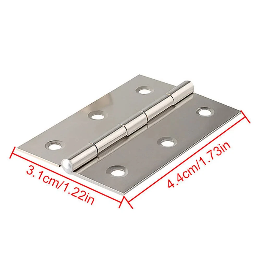 10pcs Stainless Steel Door Hinges Cabinet Doors Windows Wooden Box Flat Hinge Home Furniture Hardware Accessories