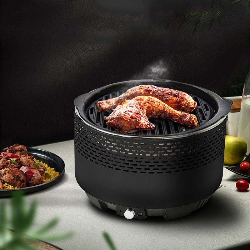 Home BBQ Portable Outdoor Charcoal Hot Pot Korean BBQ Artifact Indoor Cast Iron Grill Mesh Carbon Stove