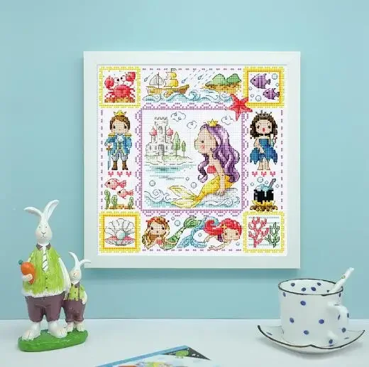 Amishop Gold Collection Counted Cross Stitch Kit The Little Mermaid Fairyland Fairytale Fairy Tale Wonderland SO 3218