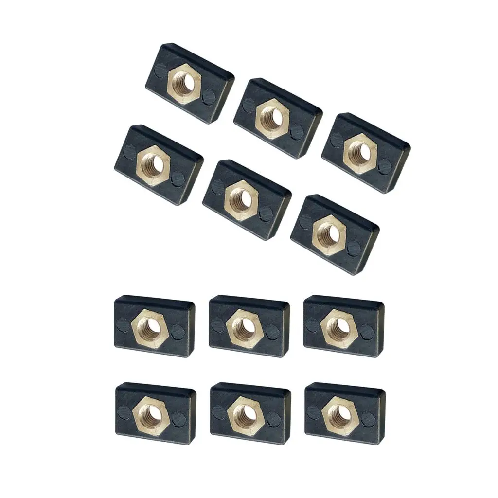 12 Pieces Kayak Track Rail Nut M6 Hardware Fasteners DIY Mounting Kit for Canoe Boat Accessories
