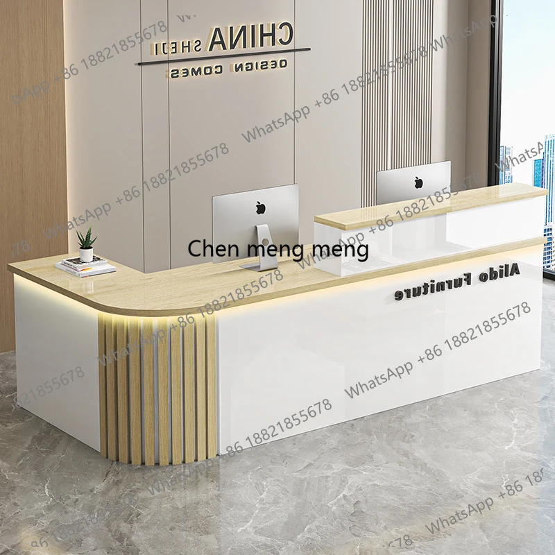 

Nordic Commercial Bar Counter Luxury Simple Storage Unique Reception Desk Classic Senior Toonbank Winkel Commercial Furniture