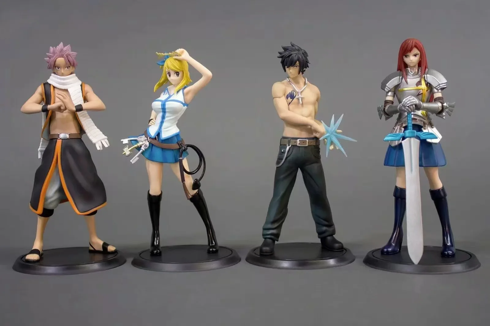 1 Pcs FAIRY TAIL Action Figures Natsu Gray Lucy Erza PVC Model EARTH LAND Magic World Collection Kid Gift Toy
