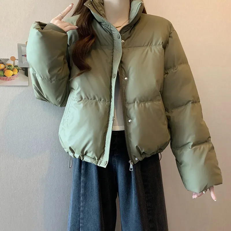 الشتاء بولي Leather الجلود أسفل سترة قطن المرأة سترات موضة جديدة قصيرة سميكة يندبروف الدافئة الخبز معطف مبطّن الإناث أبلى T1584