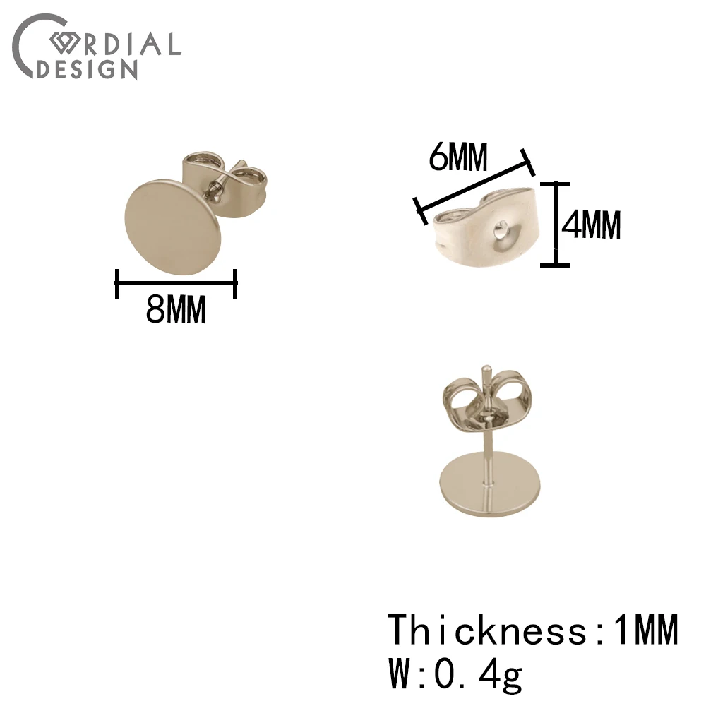 إكسسوارات مجوهرات 8 مللي متر ، 100 قطعة ، صناعة يدوية ، قرط ، طلاء ذهبي أصلي ، جزء DIY ، نتائج ومكونات المجوهرات #3