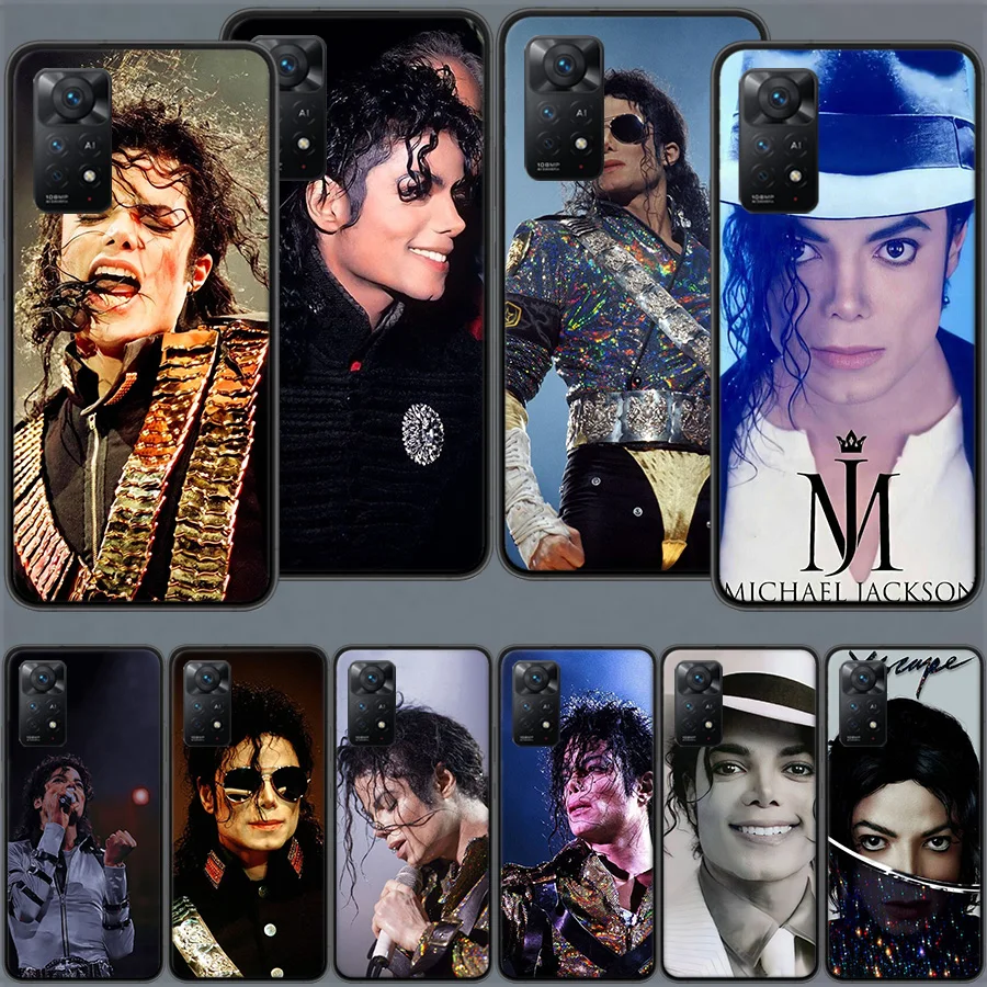 Capa de Celular TPU Macia Michael Jackson Cantor Lendário para Redmi Note 13 14 15 Pro Plus 12 13C 12C 15C 9 10 10C 9T 9C 9A