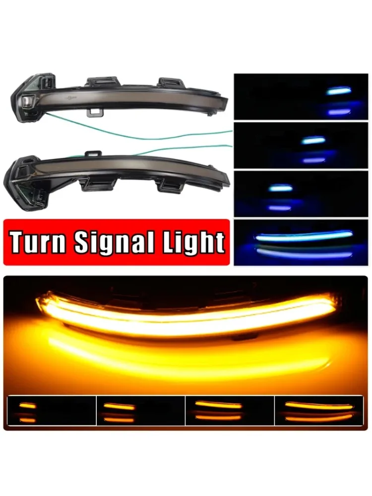 Światło kierunkowskazu LED w lusterku, sekwencyjny wskaźnik, części samochodowe, 2 sztuki, dynamiczny migacz do VW Golf MK8 VIII GTI R 8 GTD GTE 2020 2021 — 2