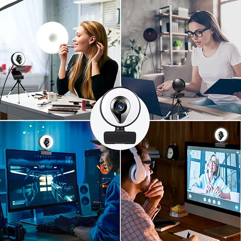 Live-Stream Webkamera Computerkamera Fülllicht Schönheit Autofokus 1080P Withmic Autofokus