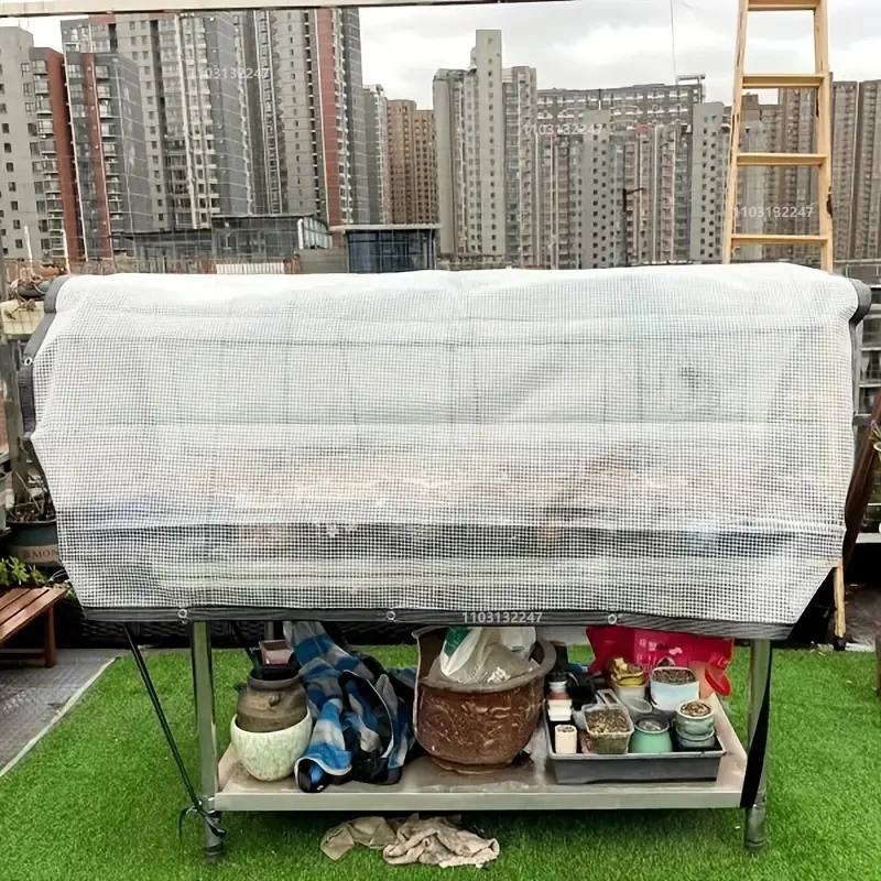 0.33transparent green waterproof tarpaulin greenhouse outdoor garden polyethylene waterproof tarpaulin, mesh woven, increased s