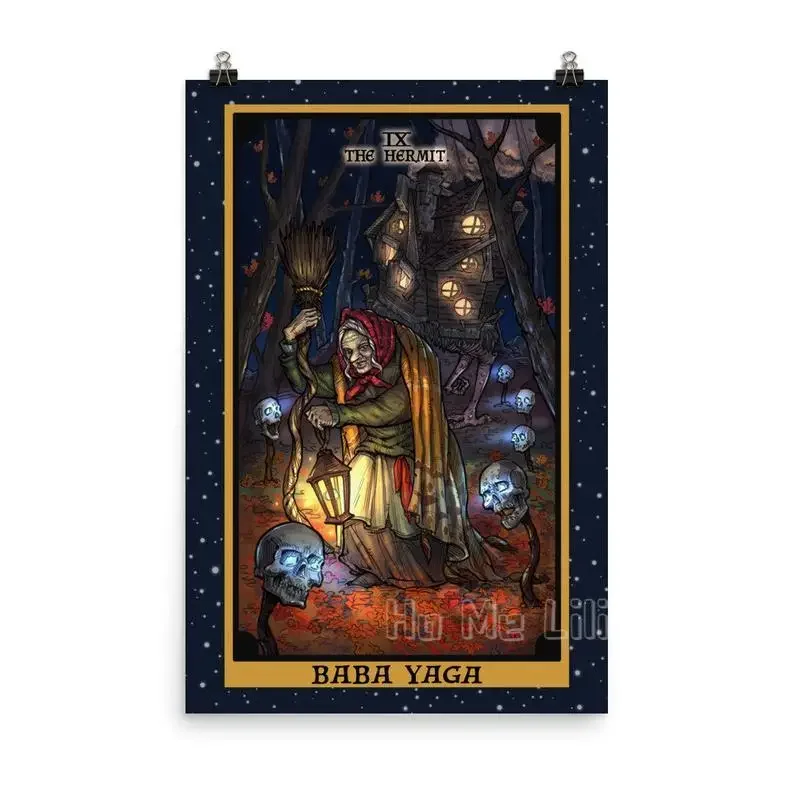 Hermit Tarot Cards Poster Witch House Decorates Witch Wall Art Slavic Pagan Art Print