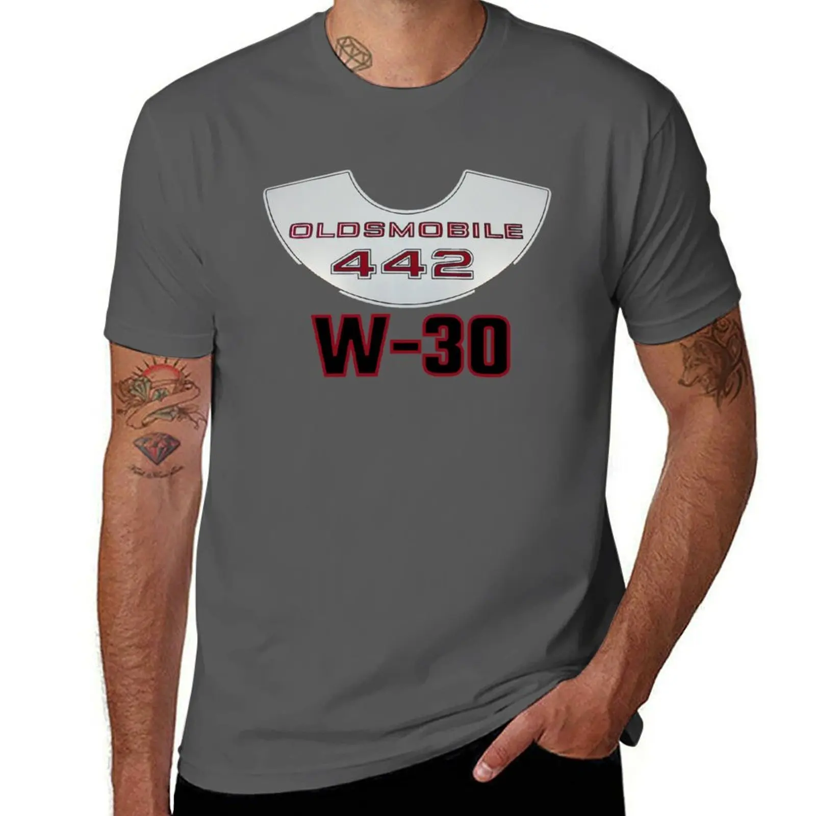 Olds 442 W30 T-Shirt Graphic Print Short Sleeve T-Shirt