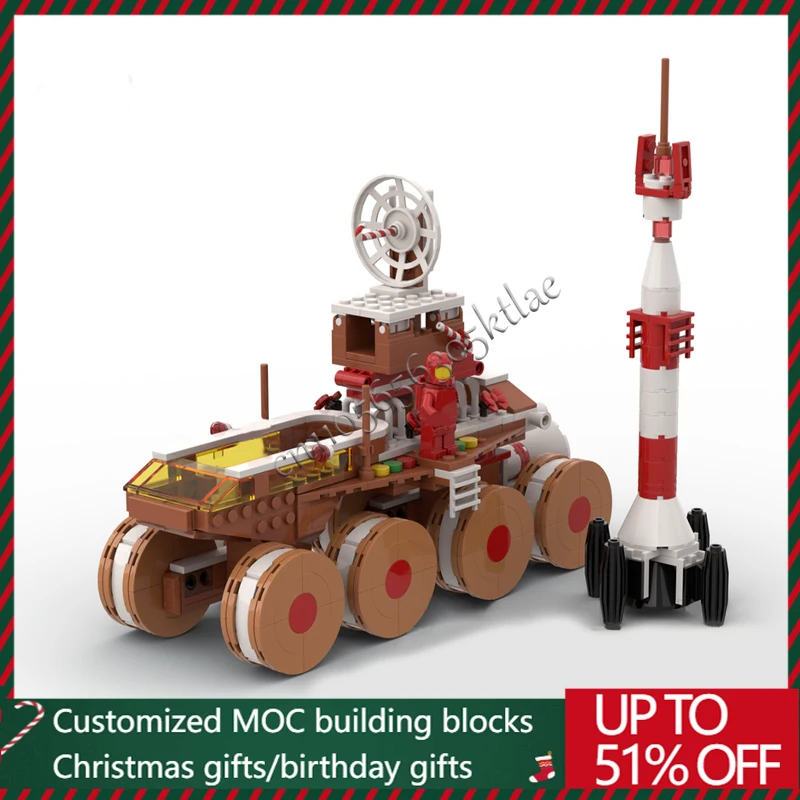 583 قطعة MOC الإبداعية تخصيص الزنجبيل صاروخ متنقل النقل بنة نموذج الأطفال الجمعية مجموعة لعبة هدايا عيد الميلاد #4