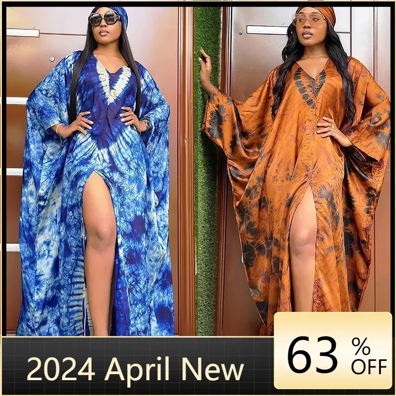 

African Dresses for Women Hijab Kaftan Print Loose Boubou Robe Africa Clothes Ankara Dashiki Dubai Abaya Scarf Gown Caftan Dress