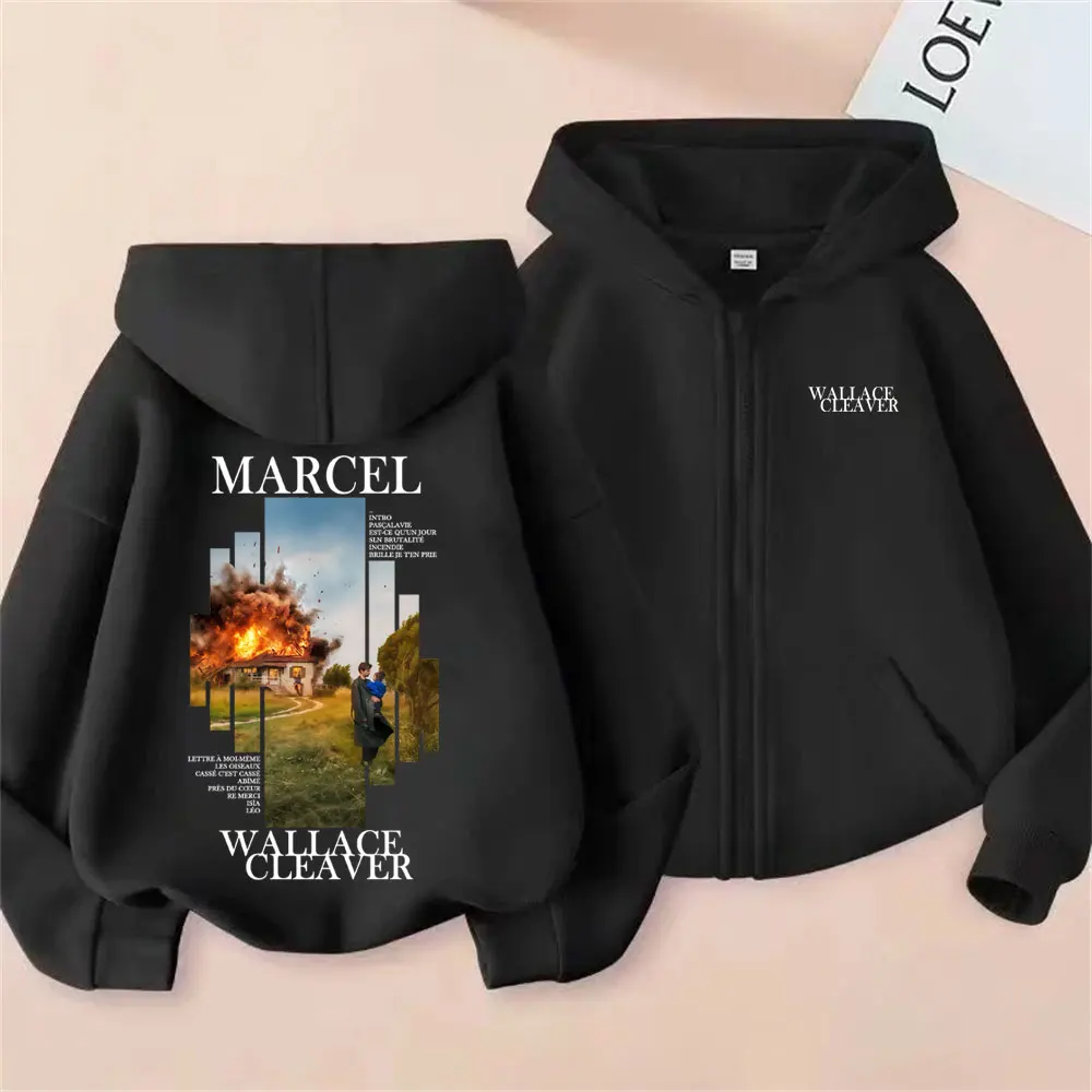 

Rapper Wallace Cleaver Marcel Album Graphic Zipper Hoodie Men Hip Hop Fashion Pop Music Zip Up Jacket Coat Sweatshirt Streetwear
