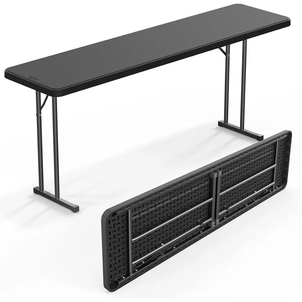 6ft Narrowing Table, Premium Quality HDPE Material, Sturdy Metal Frame, Perfect for Buffet, Seminar, Party, Training, Home Work,