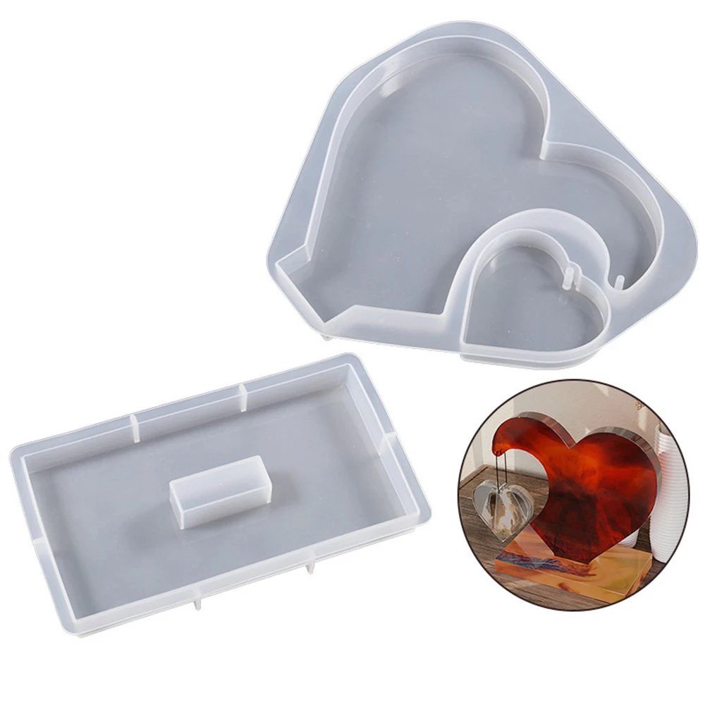 إطار صورة قلب قالب سيليكون ، قالب صب راتنج إيبوكسي كريستالي ، صناعة مجوهرات يدوية سهلة الاستخدام ، زخرفة سطح مكتب ، ديكور منزلي ، مجموعة واحدة