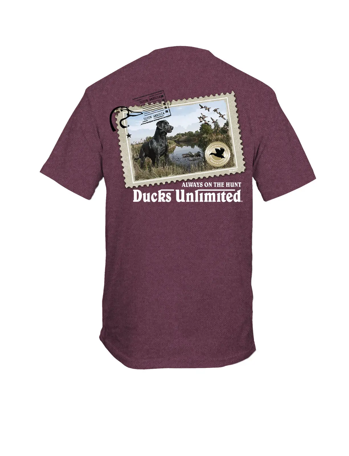 New World s Ducks Unlimited Dog Stamp Adult  T Shirt