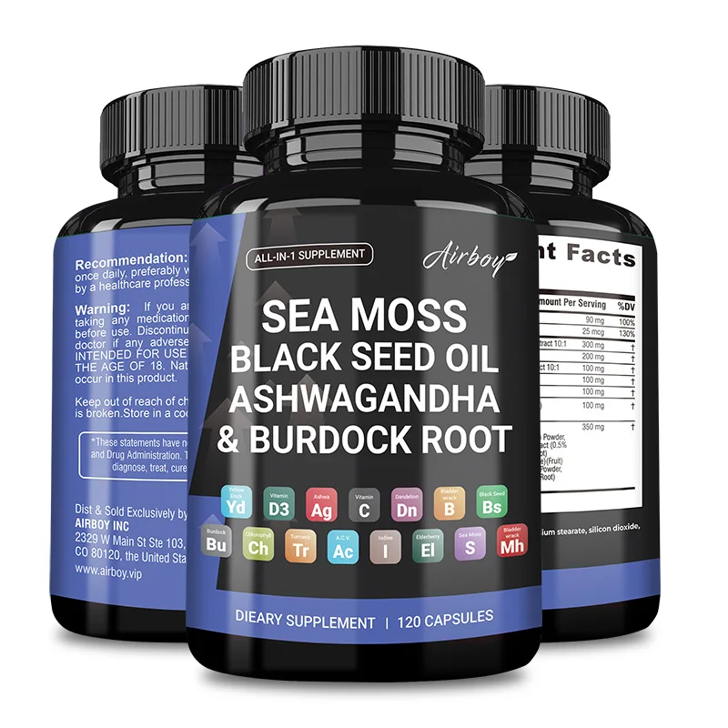 

Sea Moss,Black Seed Oil,Ashwagandha & Burdock Root - Strengthen The Immune System and Promote Skin Energy