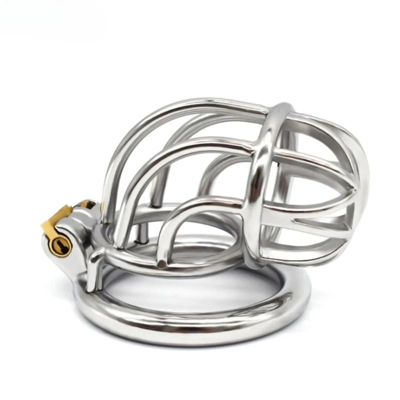 FRKO Stainless Male Curved Chastity Cage Device  Cock Lock Penis Ring BDSM Sex Toy for Men Pleasure Anti-Escape Training 
