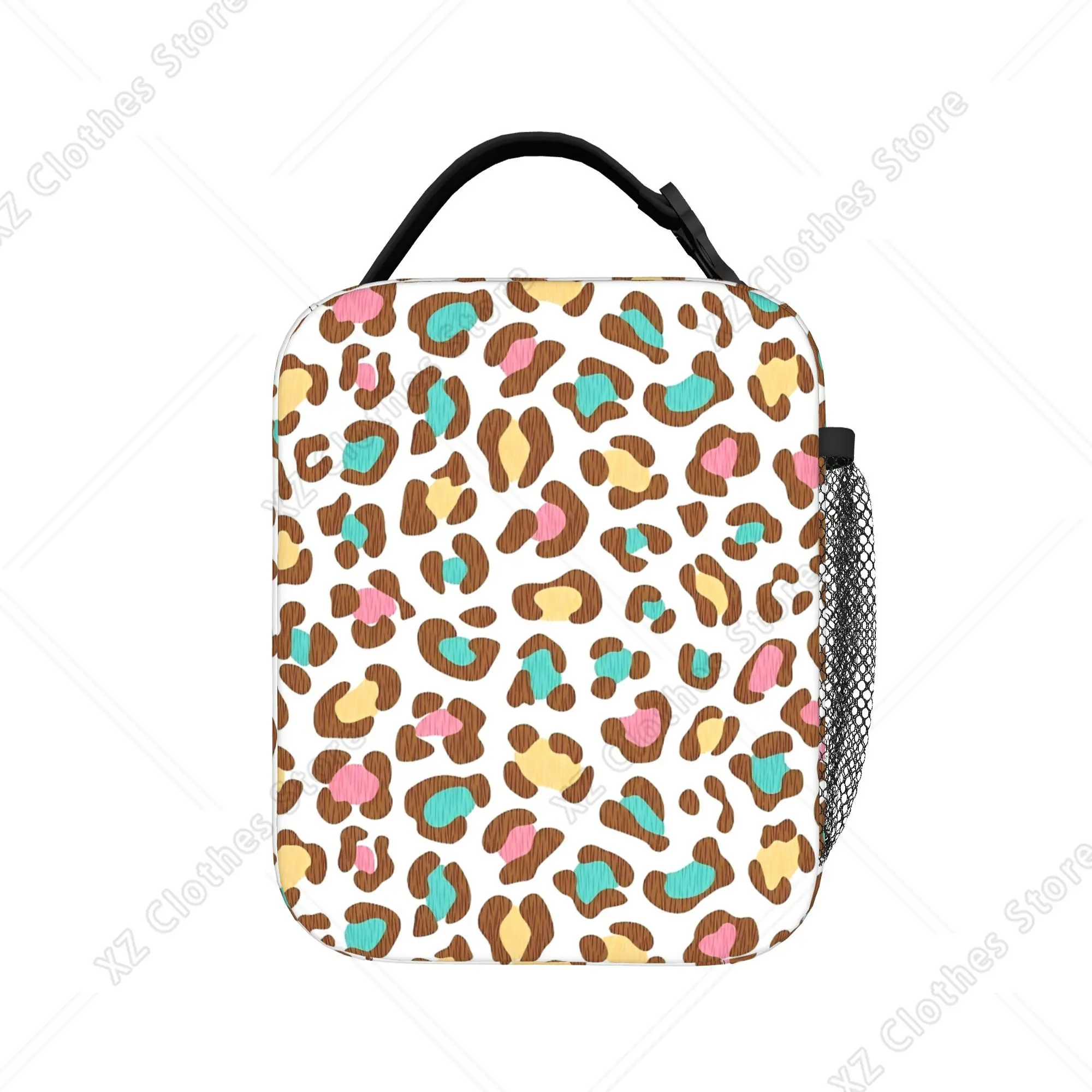 Leopard Ice Cream Thermal Insulated Lunch Bag for Office  Portable Food Bag Cooler Thermal Lunch Boxes