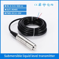 RS485 Modbus Hydrostatic Lake River Level Pressure Sensor Transmitter SS316L Probe Deep Water Tank Level Transmitter