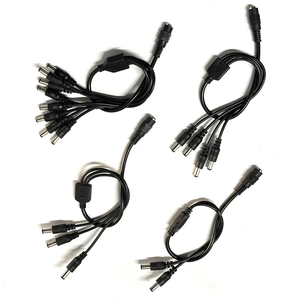 

5.5mm 2.1mm 1 To 2/3/4/8 Way DC Power Splitter Cable 5V 12V Power Adapter Connector Cord For LED Strip Lights CCTV Camera