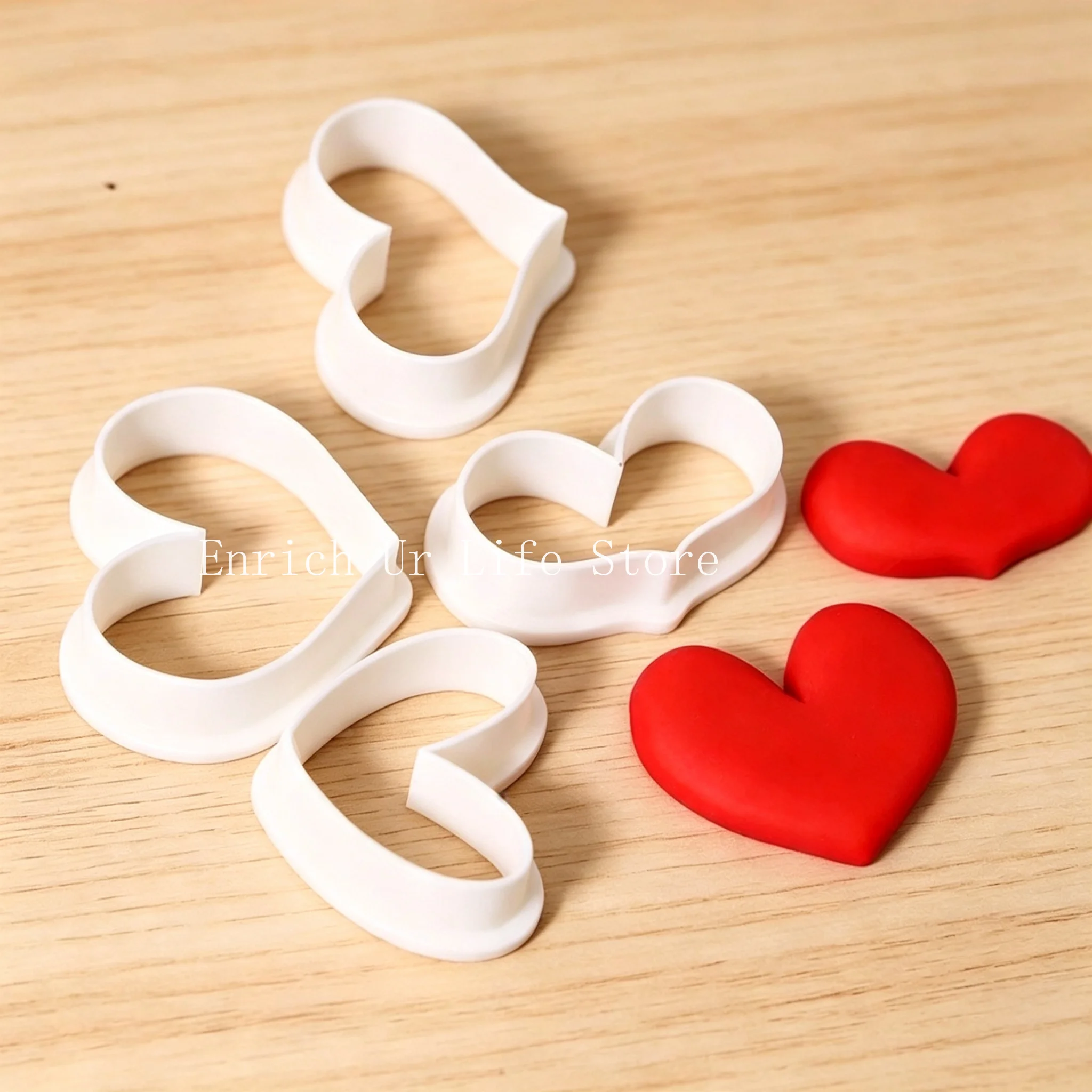 4pcs/set Lovely Heart Cookies Cutter Weet Love Cake Pastry DIY Biscuit Mold for Wedding Memory Day Bridal Shower Party Decor