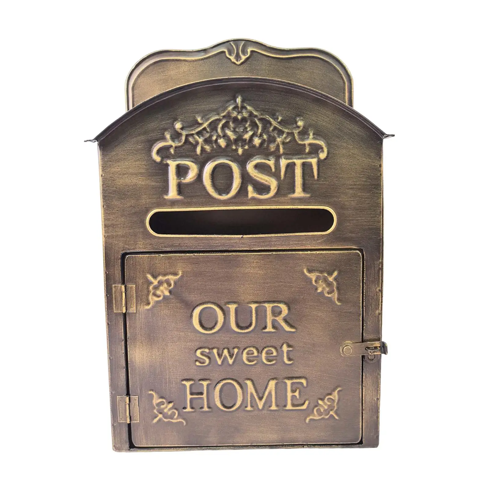 Metal Wall Mount Mailbox Classic Outdoor Waterproof Letter Box Durable Iron Mailbox for Home Garden Decoration