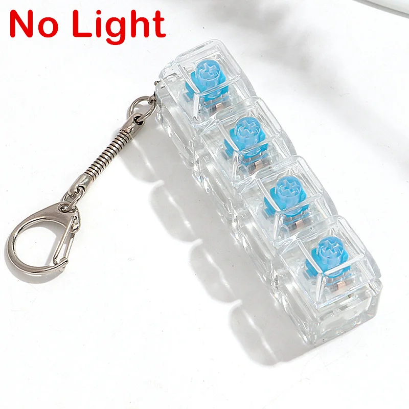 Without Light New 3/4 Keys Finger Keyboard Keycap Stress Relief Fidget Keychain Pass The Time Key Button Pinch Toy Adult